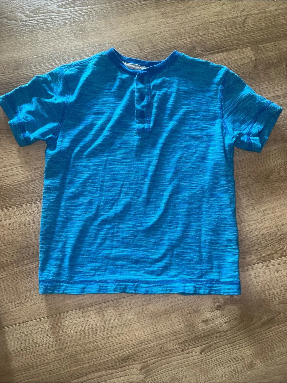 Old Navy Blue Short-Sleeve Henley Tee